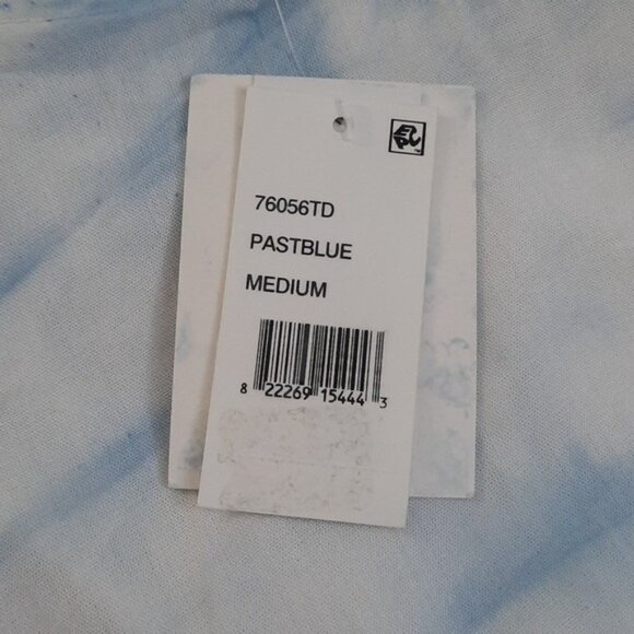 Raviya NWT Blue White Tye Dye Oversized Tassle Fringe Cap Sleeve Swim Cover Up M - Picture 3 of 10